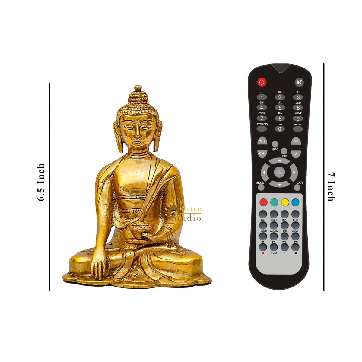 Brass Small Buddha Statue For Home Decor Gift Showpiece 6 Inch - Image 8