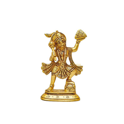 Brass Fine Hanuman Idol Carrying Hill 5 Inch by vendor-unknown - Hindu Gods (View 3)