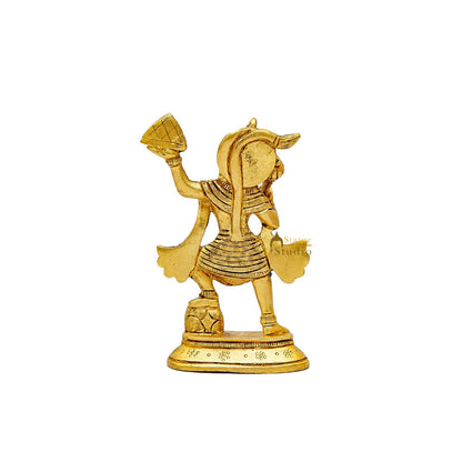 Brass Fine Hanuman Idol Carrying Hill 5 Inch by vendor-unknown - Hindu Gods (View 5)