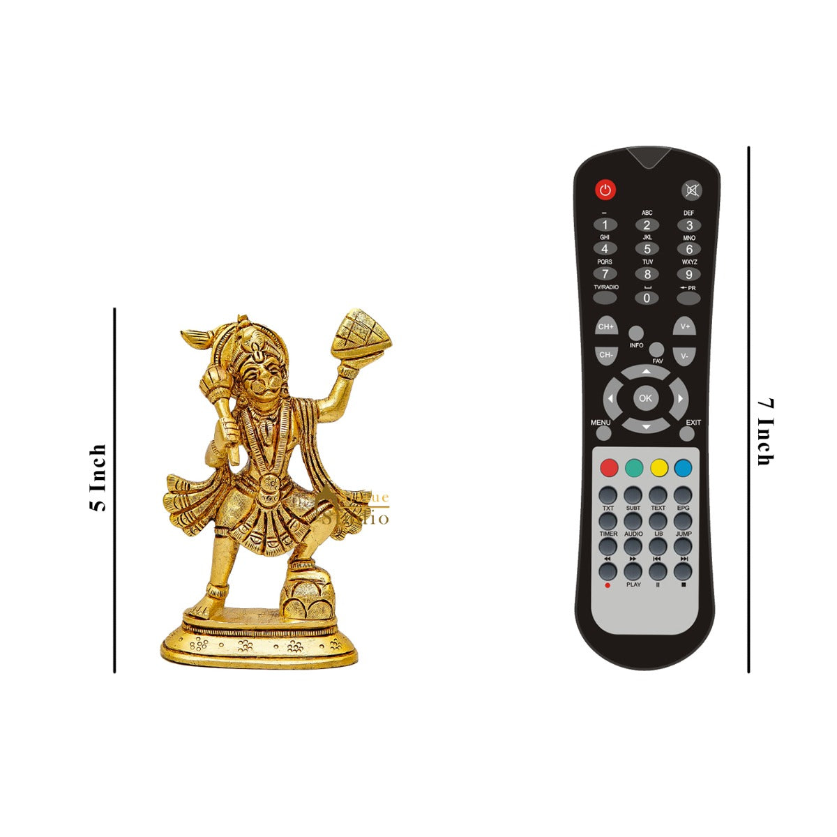 Brass Fine Hanuman Idol Carrying Hill 5 Inch