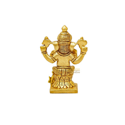 Brass Fine Mini Ganesha Idol For Home Temple Pooja Décor Statue 5" by vendor-unknown - New Arrivals (View 6)