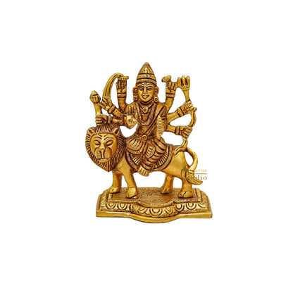 Brass Fine Mini Durga Idol For Home Temple Pooja Décor Gift 4" by vendor-unknown - Hindu Gods (View 4)
