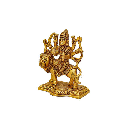 Brass Fine Mini Durga Idol For Home Temple Pooja Décor Gift 4" by vendor-unknown - Hindu Gods (View 5)