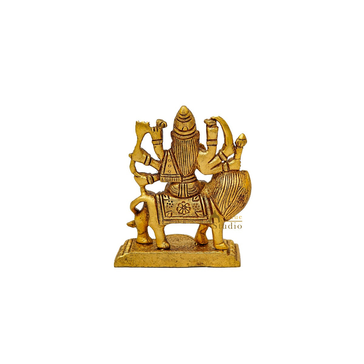 Brass Fine Mini Durga Idol For Home Temple Pooja Décor Gift 4" - Image 6