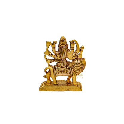 Brass Fine Mini Durga Idol For Home Temple Pooja Décor Gift 4" by vendor-unknown - Hindu Gods (View 6)
