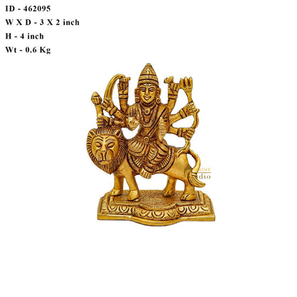 Brass Fine Mini Durga Idol For Home Temple Pooja Décor Gift 4" by vendor-unknown - Hindu Gods (View 7)