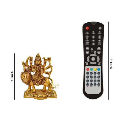 Brass Fine Mini Durga Idol For Home Temple Pooja Décor Gift 4" by vendor-unknown - Hindu Gods (View 8)