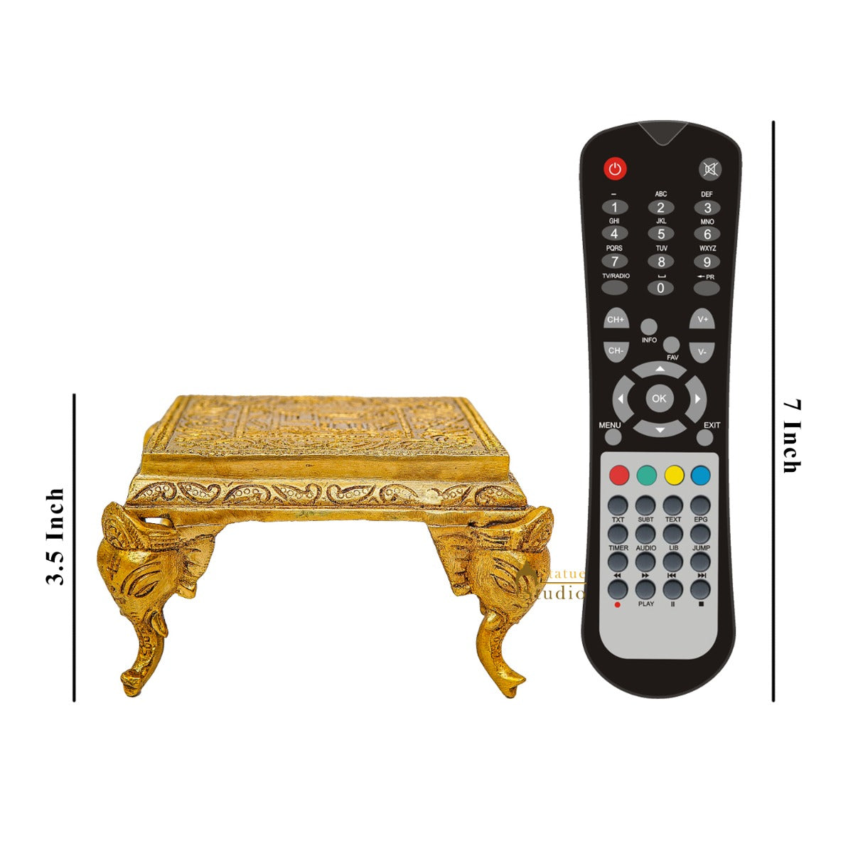 Brass Pooja Chowki For Home Temple Puja Room Diwali Décor 5 Inch - Image 7