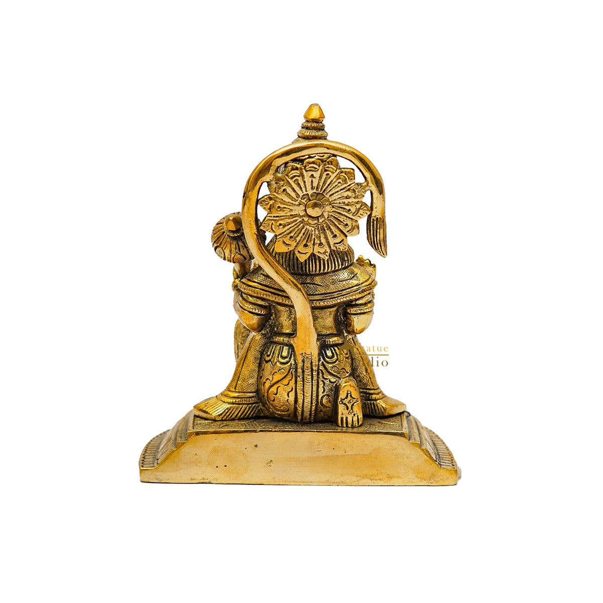 Brass Hanuman Sitting Idol For Home Temple Pooja Décor Gift Statue 6"