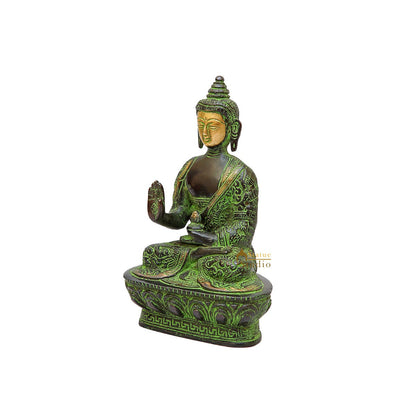 Brass Buddha Statue Antique Finish For Home Décor Showpiece 7" by vendor-unknown - Buddha (View 4)