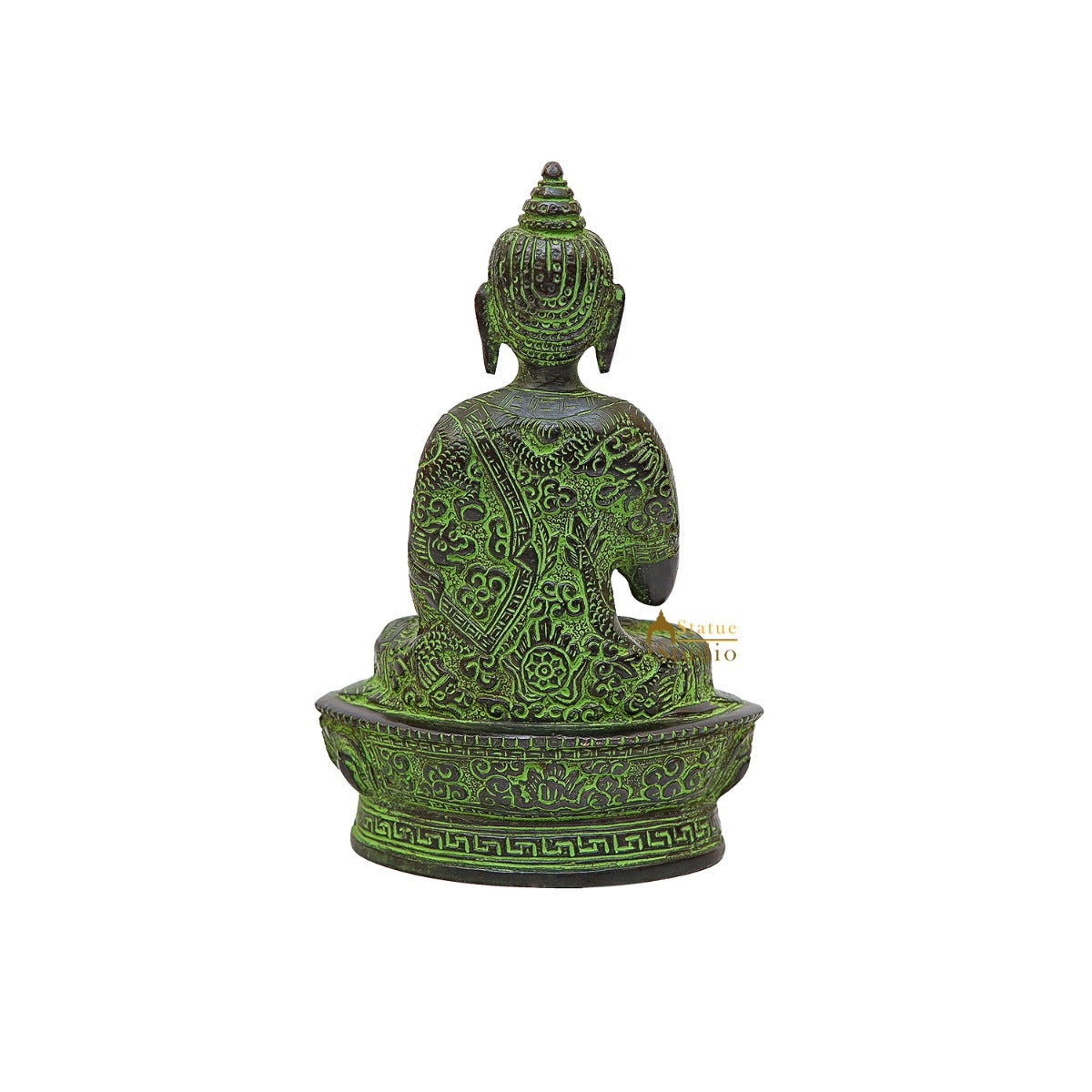 Brass Buddha Statue Antique Finish For Home Décor Showpiece 7" - Image 5