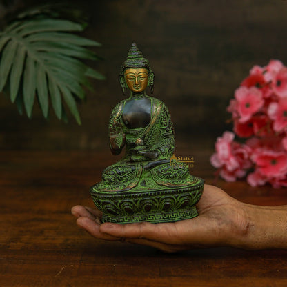 Brass Buddha Statue Antique Finish For Home Décor Showpiece 7" by vendor-unknown - Buddha (View 2)
