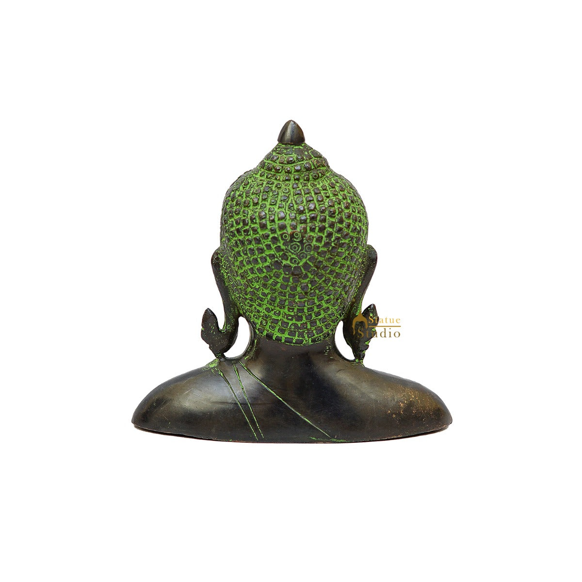 Brass Buddha Bust Idol Antique Finish Showpiece For Home Office Table Decor 6"