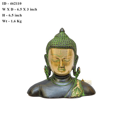 Brass Buddha Bust Idol Antique Finish Showpiece For Home Office Table Decor 6" by vendor-unknown - Buddha (View 6)