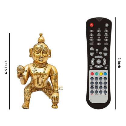 Brass Ladoo Gopal Bal Kanha Krishna Idol For Home Pooja Room Décor by vendor-unknown - Hindu Gods (View 7)
