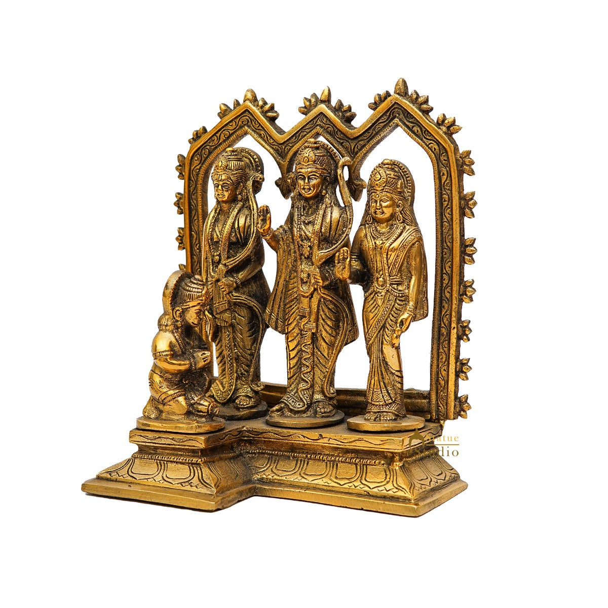 Brass Ram Darbar Family Statue Home Pooja Room Decor 8 Inch