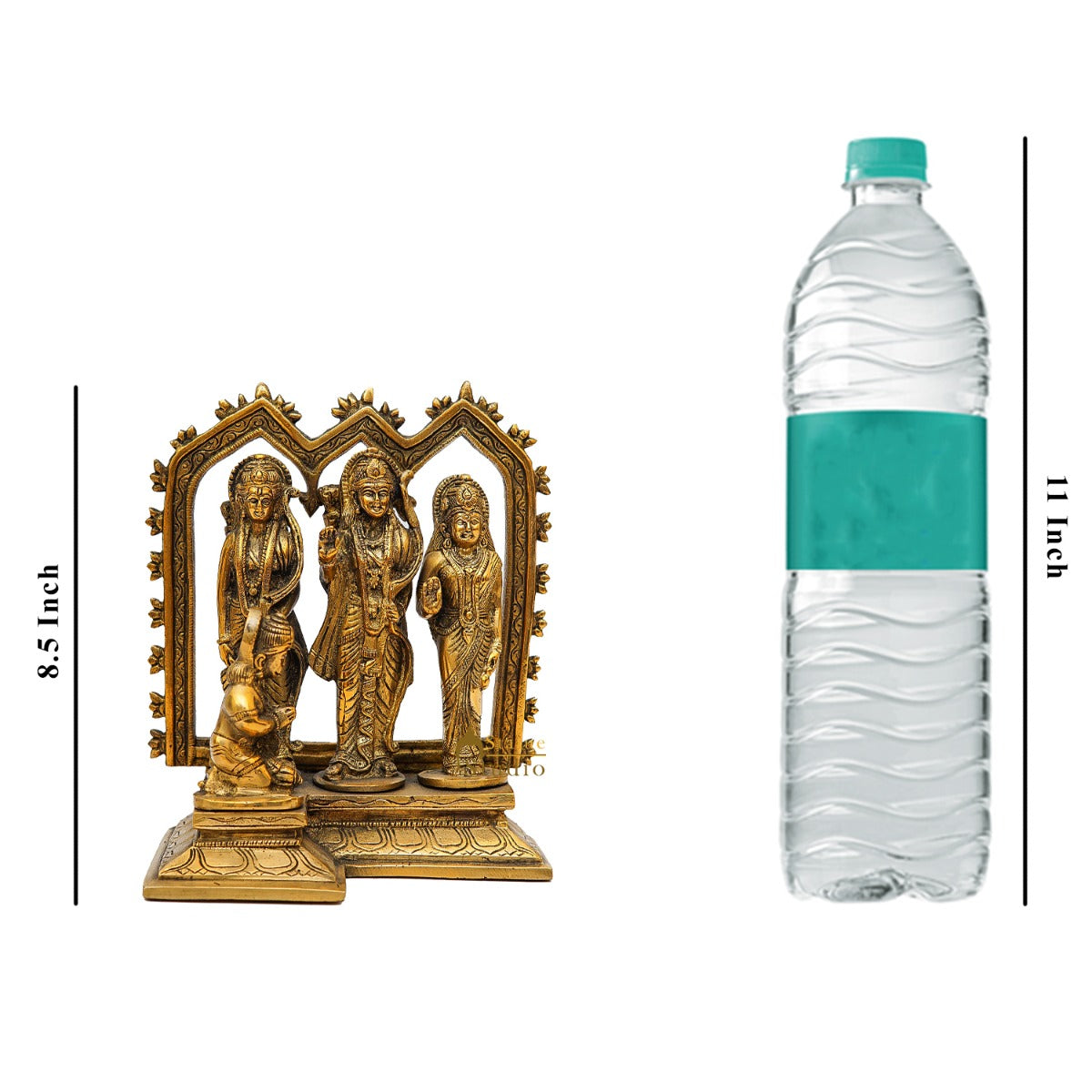 Brass Ram Darbar Family Statue Home Pooja Room Decor 8 Inch