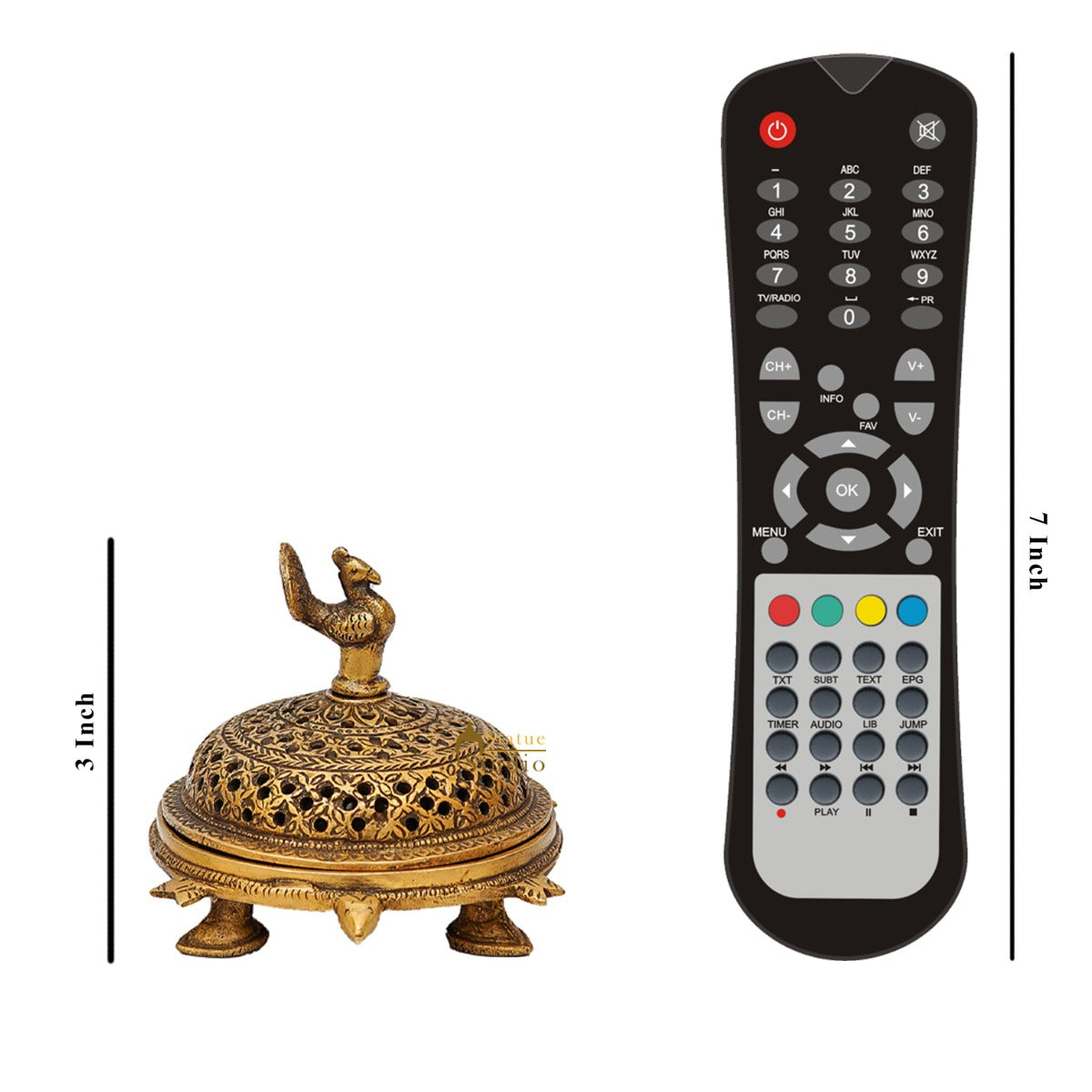 Brass Antique Peacock Dhoop Dani Loban Burner For Pooja Room Décor Gift