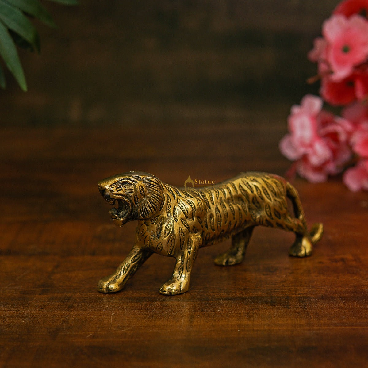 Brass Antique Mini Tiger Showpieces For Home Office Table Décor Gift