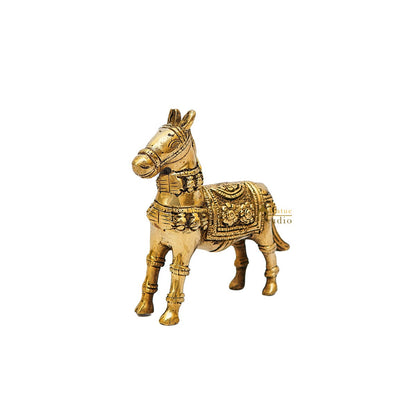 Brass Antique Mini Horse Showpieces For Home Office Table Décor Gift by vendor-unknown - Decor (View 4)