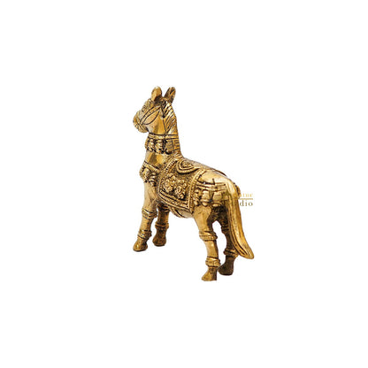 Brass Antique Mini Horse Showpieces For Home Office Table Décor Gift by vendor-unknown - Decor (View 6)