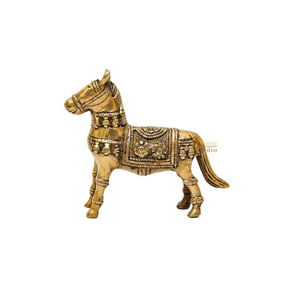 Brass Antique Mini Horse Showpieces For Home Office Table Décor Gift by vendor-unknown - Decor (View 5)