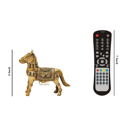 Brass Antique Mini Horse Showpieces For Home Office Table Décor Gift by vendor-unknown - Decor (View 8)