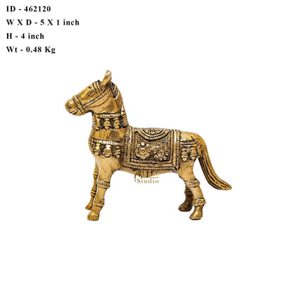 Brass Antique Mini Horse Showpieces For Home Office Table Décor Gift by vendor-unknown - Decor (View 7)