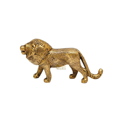 Brass Antique Mini Lion Showpieces For Home Office Table Décor Gift by vendor-unknown - Decor (View 4)