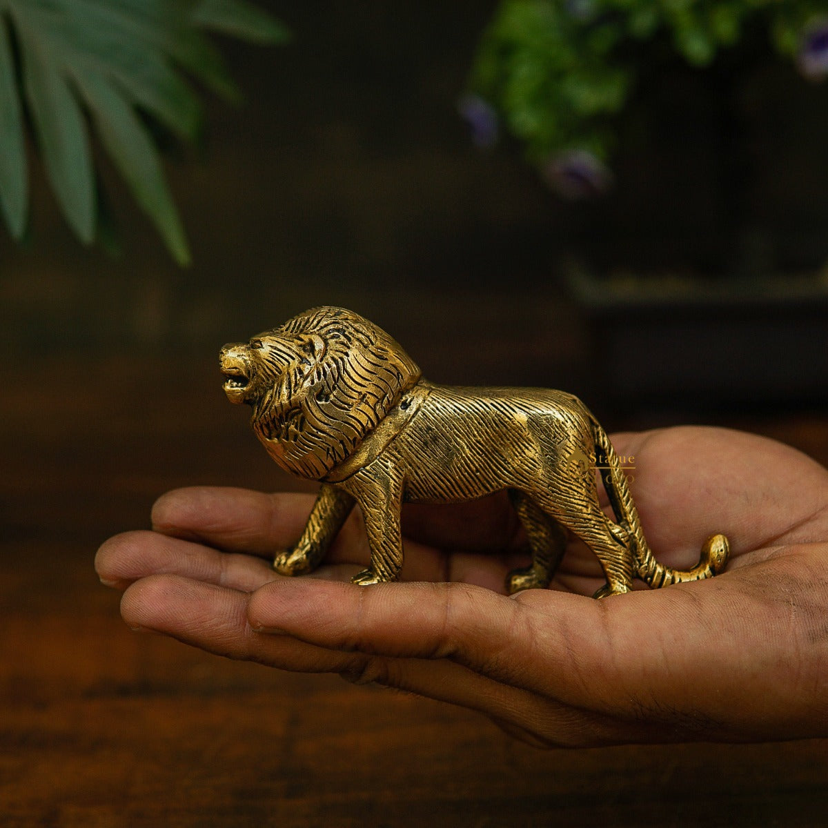 Brass Antique Mini Lion Showpieces For Home Office Table Décor Gift