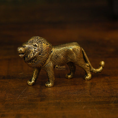 Brass Antique Mini Lion Showpieces For Home Office Table Décor Gift by vendor-unknown - Decor