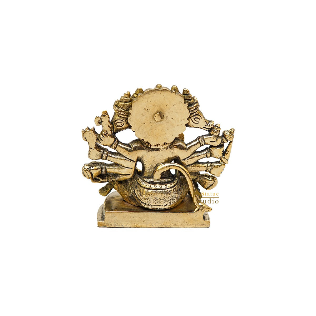 Brass Small Fine Panchmukhi Hanuman Idol 4 Inch