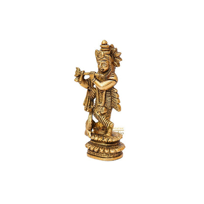 Brass Fine Krishna Idol Standing Home Temple Pooja Room Décor Gift Statue by vendor-unknown - Hindu Gods (View 4)