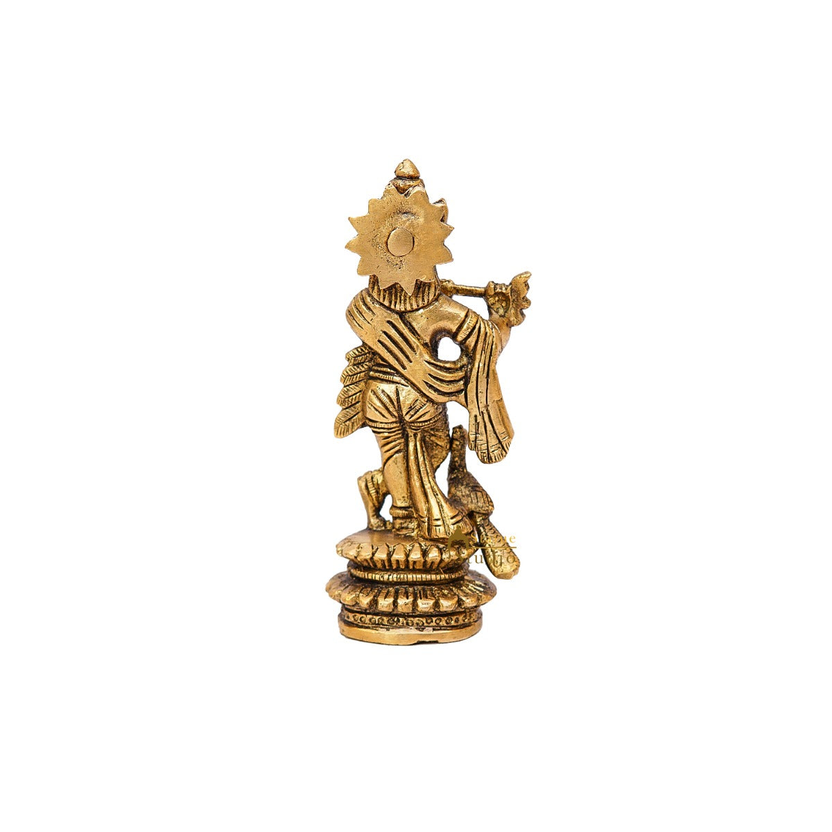 Brass Fine Krishna Idol Standing Home Temple Pooja Room Décor Gift Statue