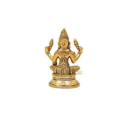 Brass Small Fine Lakshmi Idol For Pooja Décor Lucky Gift Laxmi Statue by vendor-unknown - Hindu Gods (View 6)
