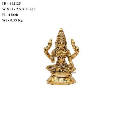 Brass Small Fine Lakshmi Idol For Pooja Décor Lucky Gift Laxmi Statue by vendor-unknown - Hindu Gods (View 7)