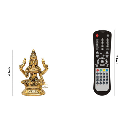 Brass Small Fine Lakshmi Idol For Pooja Décor Lucky Gift Laxmi Statue by vendor-unknown - Hindu Gods (View 8)
