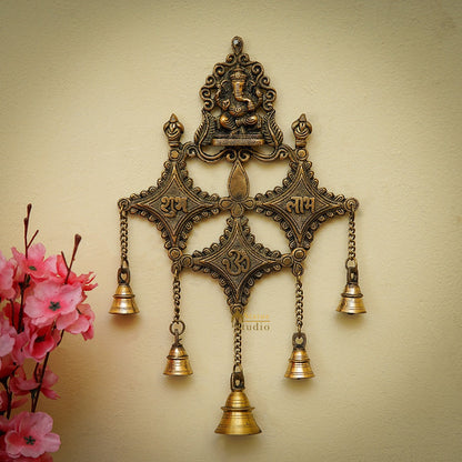 Brass Ganesha Wall Hanging Diwali Shubh Laabh Lucky Décor by vendor-unknown - Decor (View 2)