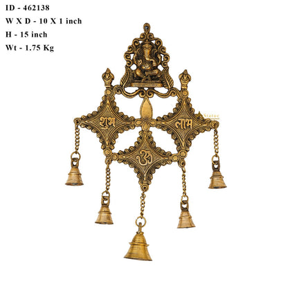 Brass Ganesha Wall Hanging Diwali Shubh Laabh Lucky Décor by vendor-unknown - Decor (View 5)