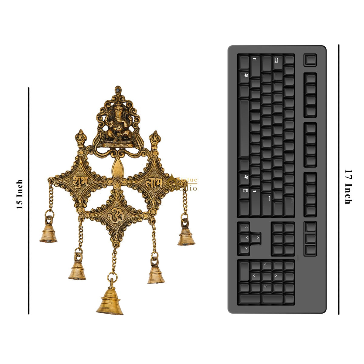 Brass Ganesha Wall Hanging Diwali Shubh Laabh Lucky Décor - Image 6