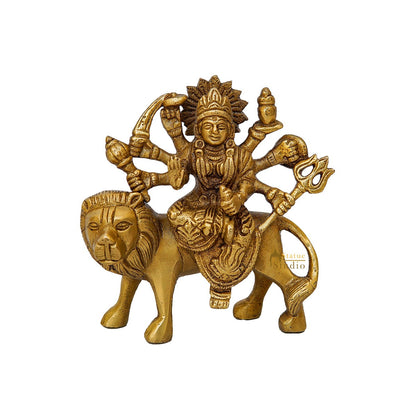 Brass Small Durga Idol For Home Temple Pooja Room Decor Gift 4" by vendor-unknown - Hindu Gods (View 3)