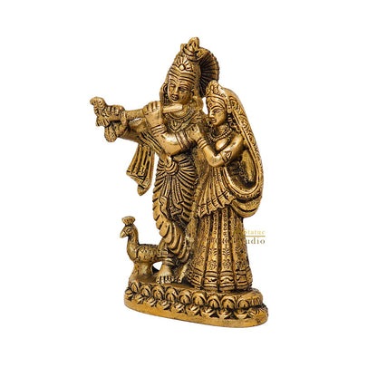 Brass Radha Krishna Idol Home Pooja Room Decor Gift Statue 5" by vendor-unknown - Hindu Gods (View 4)