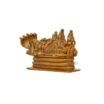Brass Vishnu Laxmi Idol For Home Pooja Room Decor Small Statue 3" by vendor-unknown - Hindu Gods (View 4)