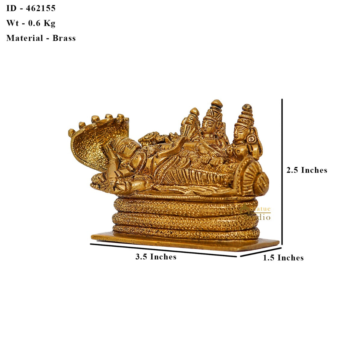 Brass Vishnu Laxmi Idol For Home Pooja Room Decor Small Statue 3"