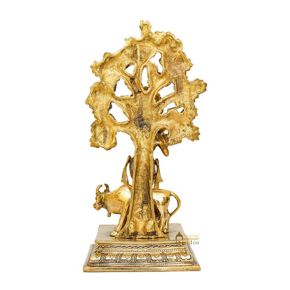 Brass Krishna Idol with Cow Under Tree 17" by StatueStudio by vendor-unknown - Hindu Gods (View 6)