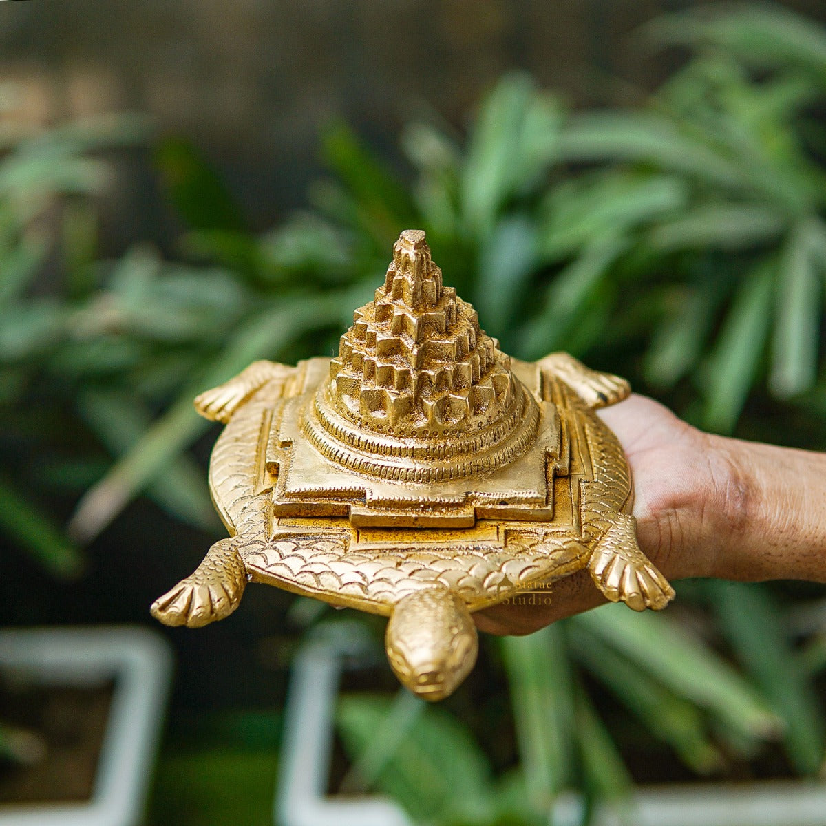 Brass Turtle Showpieces With Yantra For Feng Shui Vastu Home Office Room Decor