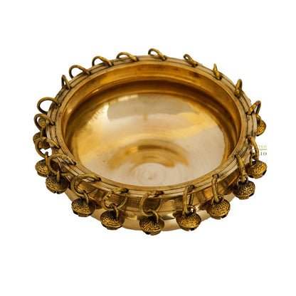 Brass Small Urli Bowl Showpiece With Bells For Home Table Pooja Room Diwali Decor by vendor-unknown - Decor (View 4)