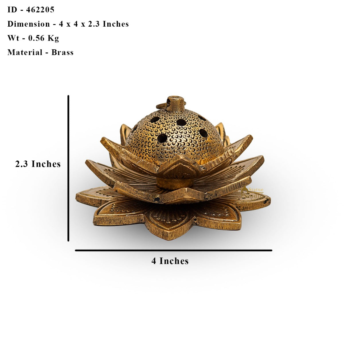 Brass Lotus Shaped Dhoop Dani Incense Burner For Pooja Room Decor Diwali Gift Showpiece 2" - Image 7