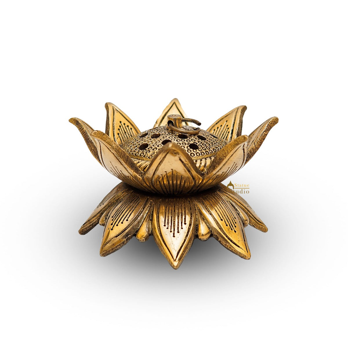 Brass Dhoop Dani Incense Burner For Pooja Room Decor Diwali Gift Showpiece 6"