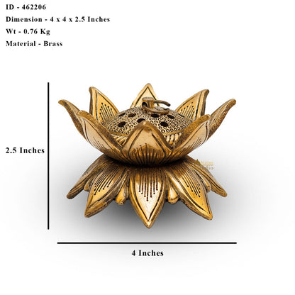 Brass Dhoop Dani Incense Burner For Pooja Room Decor Diwali Gift Showpiece 6" by vendor-unknown - Spiritual (View 7)